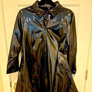 Glossy Black Women's Coat